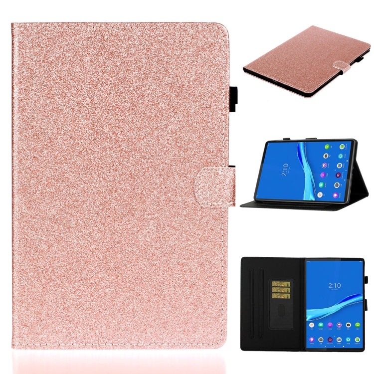 Glossy Glitter Powder Horizontal Flip Leather Case with Holder & Card Slot & Sleep / Wake-up Function, For Huawei MediaPad M5 lite, For Lenovo Tab M10 Plus TB-X606F, For Lenovo Tab M10 TB-X605F / X505