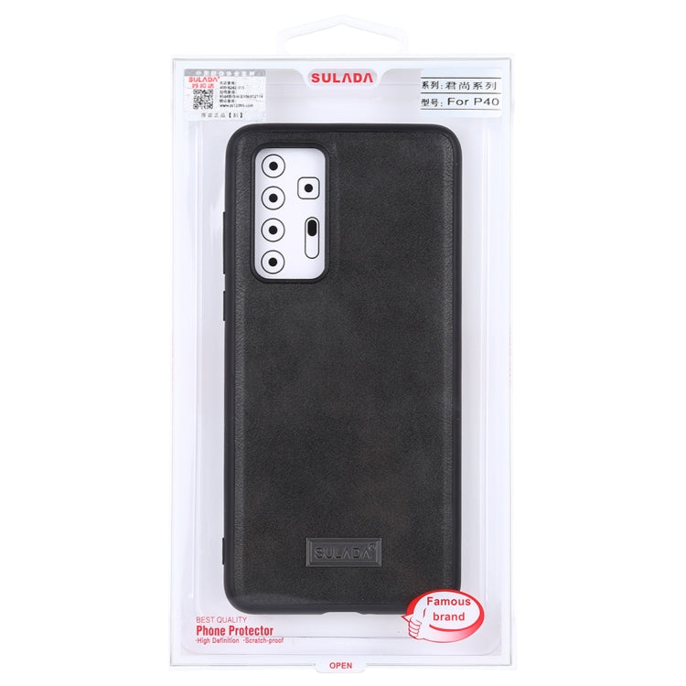SULADA Shockproof TPU + Handmade Leather Protective Case, For Huawei P40, For Huawei P40 Pro