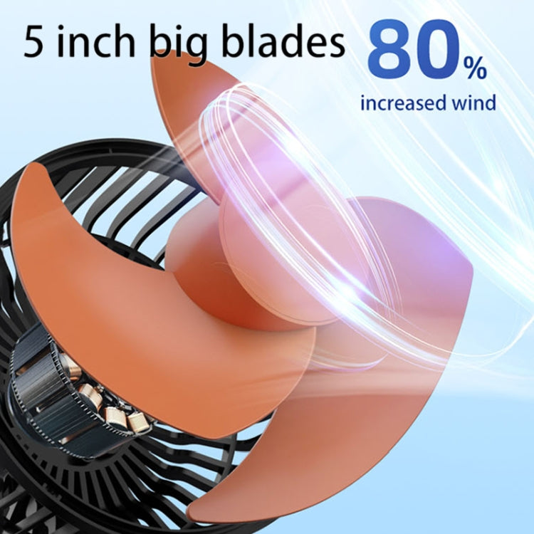 F622U Car Creative Folding Rotatable Double Head Electric Cooling Fan with Dual USB Charging Port, Style:USB Universal
