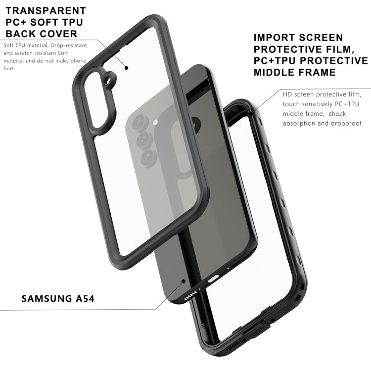 RedPepper Transparente punktierte stoßfeste wasserdichte PC + TPU Handyhülle für Samsung Galaxy A54 5G