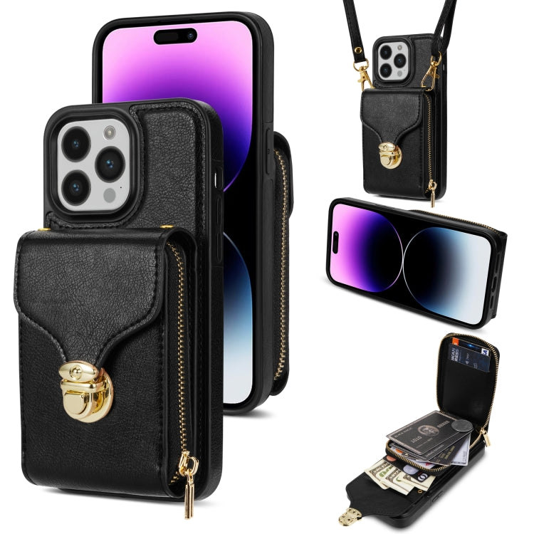Zipper Hardware Card Wallet Phone Case, For iPhone 14 Pro Max, For iPhone 14 Pro, For iPhone 14 Plus, For iPhone 14 / 13