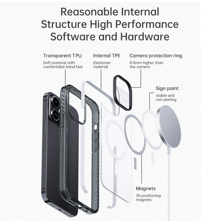 Rock Crystal Armor Shockproof Magsafe Phone Case, For iPhone 14 Pro Max