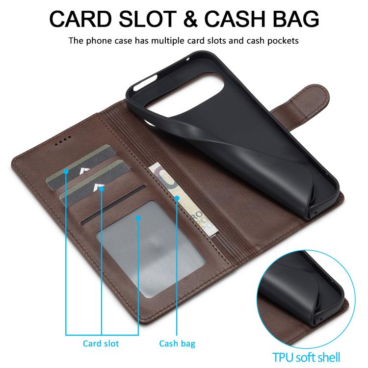 LC.IMEEKE Calf Texture Flip Leather Phone Case, For Google Pixel 10 / 10 Pro, For Google Pixel 9a, For Google Pixel 9 Pro XL, For Google Pixel 9 / 9 Pro