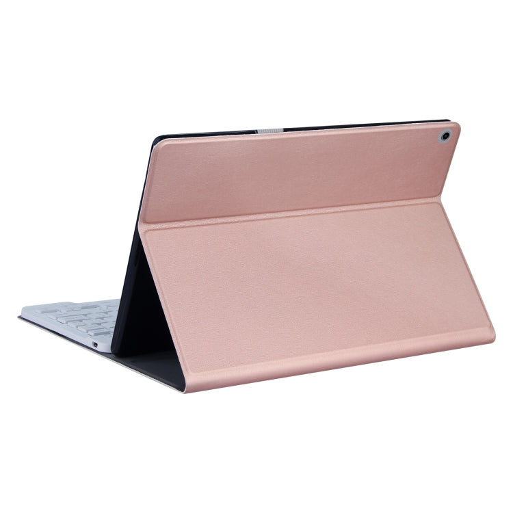 Bluetooth-Tastatur-Lederhülle für Lenovo Tab M10 3rd Gen TB-328XU (Roségold)