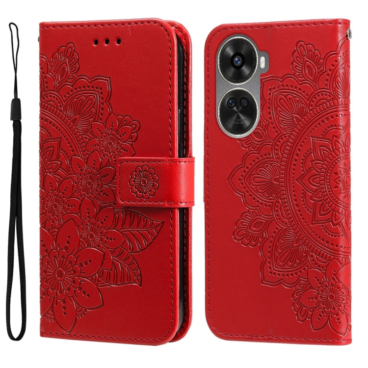 Seven-petal Flowers Embossing Leather Phone Case, For Huawei Enjoy 70 Pro, For Huawei Enjoy 70, For Huawei nova 11 SE, For Huawei nova 12 Pro
