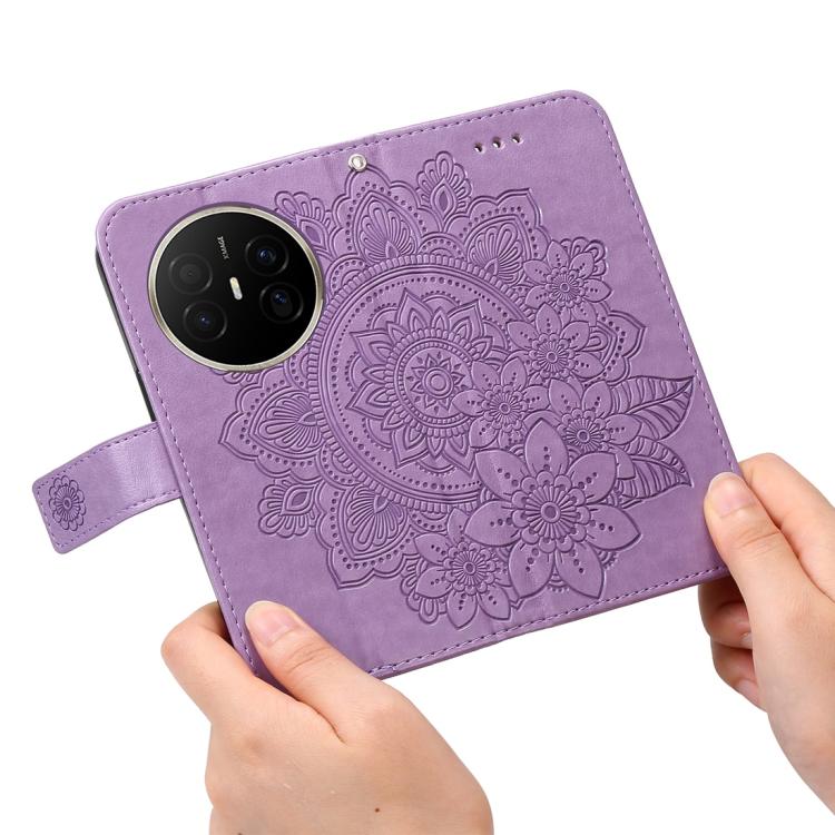 Seven-petal Flowers Embossing Leather Phone Case, For Huawei Mate 70 Air 5G, For Huawei nova 14 Lite, For Huawei Maimang 40 5G, For Huawei nova 14