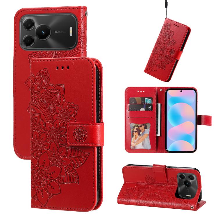 Seven-petal Flowers Embossing Leather Phone Case, For Huawei nova 16, For Huawei Enjoy 90 Pro Max 5G, For Huawei Enjoy 90 / Enjoy 90 Plus 5G, For Huawei Enjoy 80 Plus