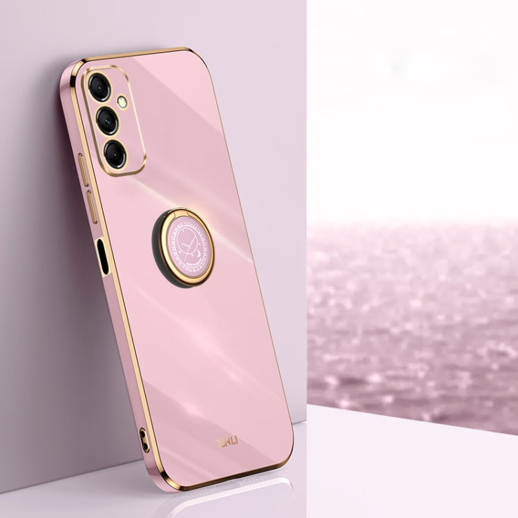 XINLI Straight Edge 6D Electroplate TPU Phone Case with Ring Holder, For Samsung Galaxy F14 5G, For Samsung Galaxy M14 5G, For Samsung Galaxy A04e 4G