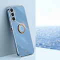 XINLI Straight Edge 6D Electroplate TPU Phone Case with Ring Holder, For Samsung Galaxy A25 5G, For Samsung Galaxy S23 FE 5G, For Samsung Galaxy M54 5G