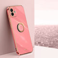 XINLI Straight Edge 6D Electroplate TPU Phone Case with Ring Holder, For Samsung Galaxy A05, For Samsung Galaxy A05s, For Samsung Galaxy M34 5G
