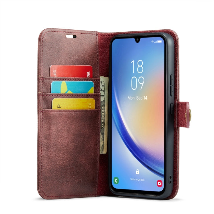 DG.MING Crazy Horse Textur abnehmbare magnetische Lederhülle, für Samsung Galaxy A34 5G, für Samsung Galaxy A54 5G