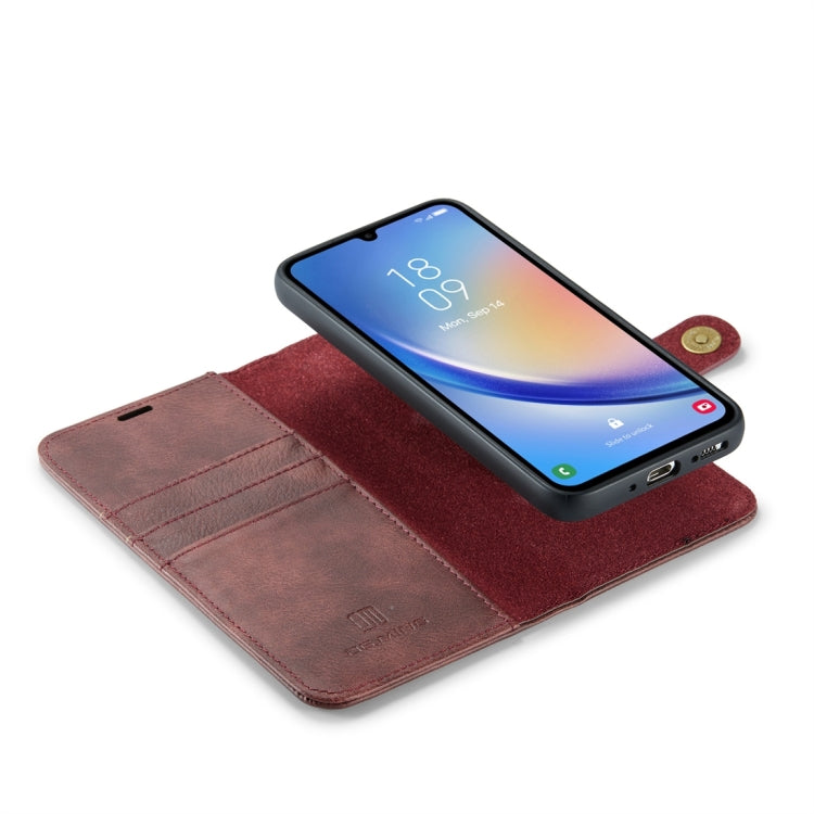 DG.MING Crazy Horse Textur abnehmbare magnetische Lederhülle, für Samsung Galaxy A34 5G, für Samsung Galaxy A54 5G
