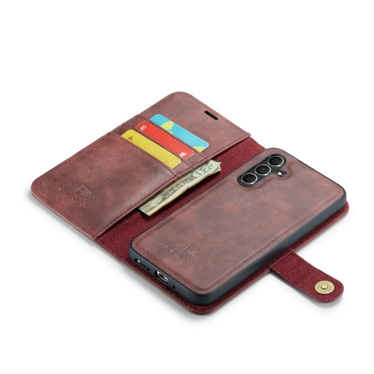 DG.MING Crazy Horse Textur abnehmbare magnetische Lederhülle, für Samsung Galaxy A34 5G, für Samsung Galaxy A54 5G