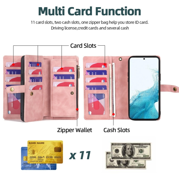 Zipper Wallet Magnetic Detachable Leather Phone Case, For Samsung Galaxy A22 5G, For Samsung Galaxy A32 5G, For Samsung Galaxy A32 4G, For Samsung Galaxy A33 5G, For Samsung Galaxy A42 5G, For Samsung Galaxy A50, For Samsung Galaxy A51 4G              ...