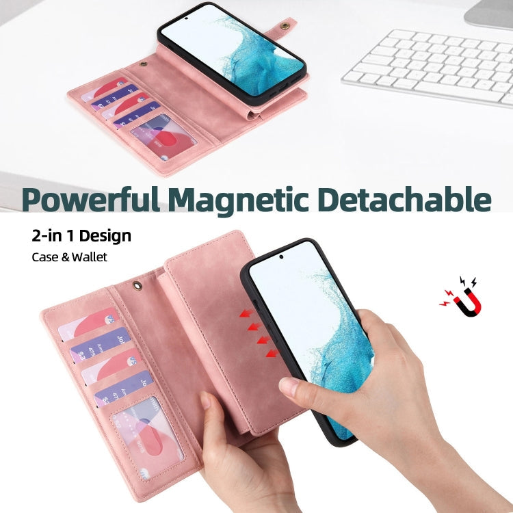 Zipper Wallet Magnetic Detachable Leather Phone Case, For Samsung Galaxy A22 5G, For Samsung Galaxy A32 5G, For Samsung Galaxy A32 4G, For Samsung Galaxy A33 5G, For Samsung Galaxy A42 5G, For Samsung Galaxy A50, For Samsung Galaxy A51 4G              ...