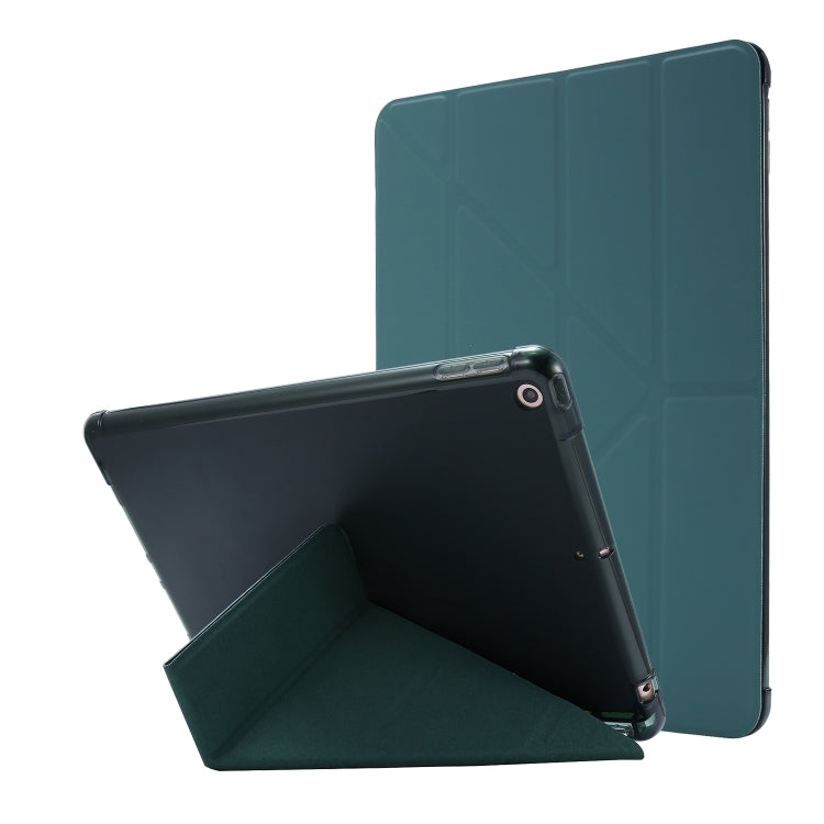 Airbag-Deformations-Lederhülle mit Standfuß & Stifthalter, für iPad 10.2 2021 / 2020 / 2019, für iPad Mini (2019), für iPad Mini 4