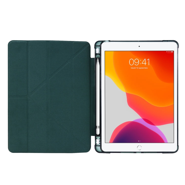Airbag-Deformations-Lederhülle mit Standfuß & Stifthalter, für iPad 10.2 2021 / 2020 / 2019, für iPad Mini (2019), für iPad Mini 4