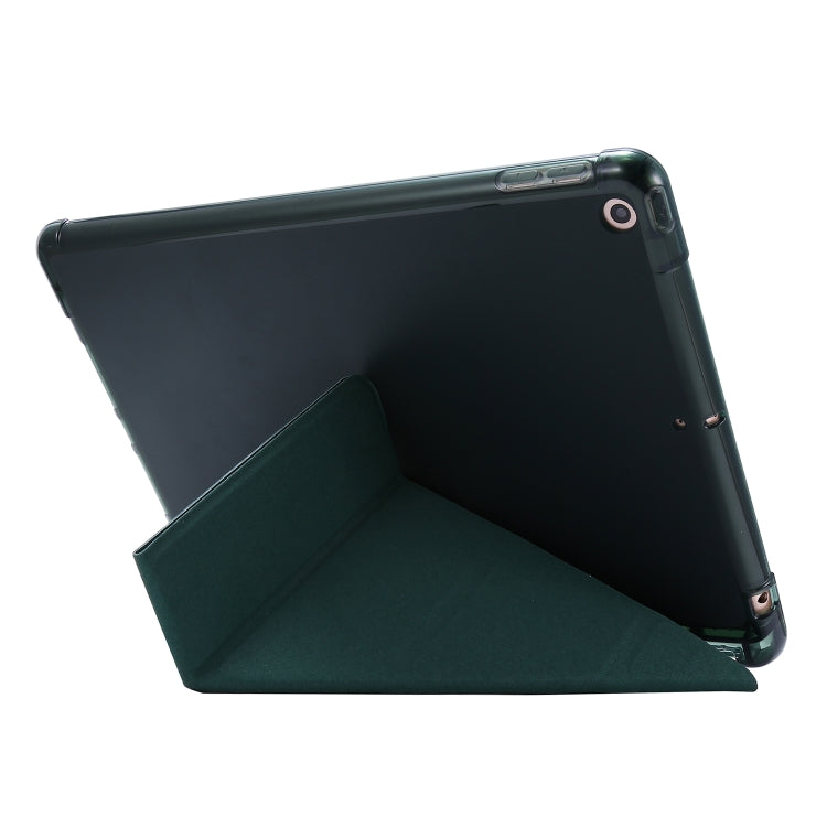Airbag-Deformations-Lederhülle mit Standfuß & Stifthalter, für iPad 10.2 2021 / 2020 / 2019, für iPad Mini (2019), für iPad Mini 4