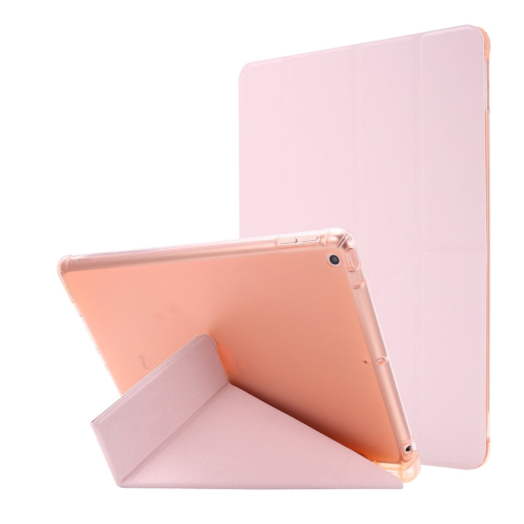 Airbag-Deformations-Lederhülle mit Standfuß & Stifthalter, für iPad 10.2 2021 / 2020 / 2019, für iPad Mini (2019), für iPad Mini 4