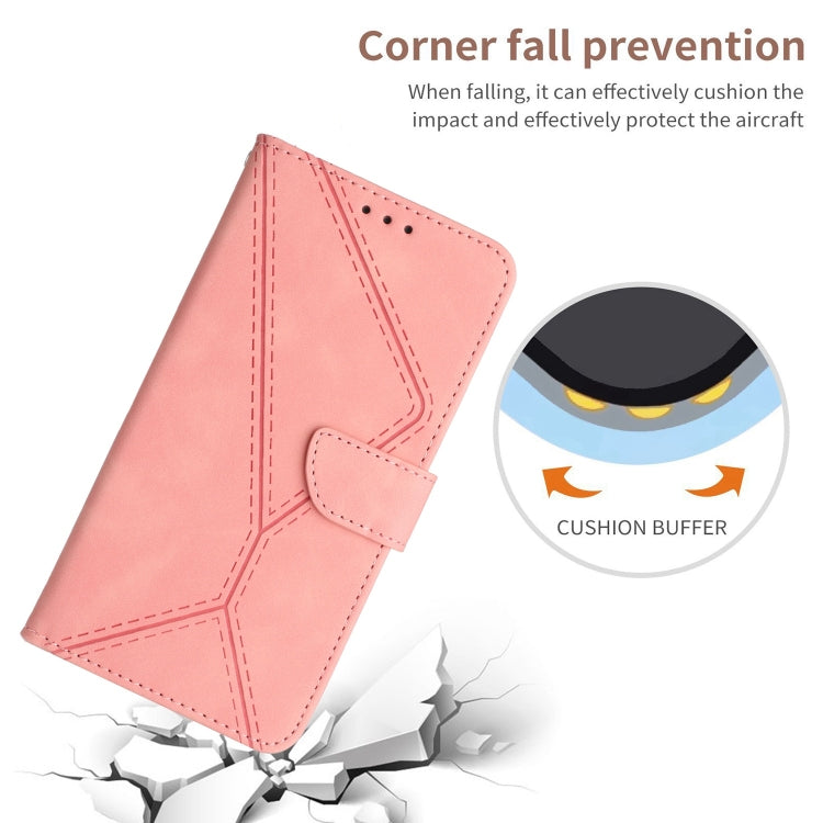 For Sony Xperia 10 V Stitching Embossed Leather Phone Case(Pink)