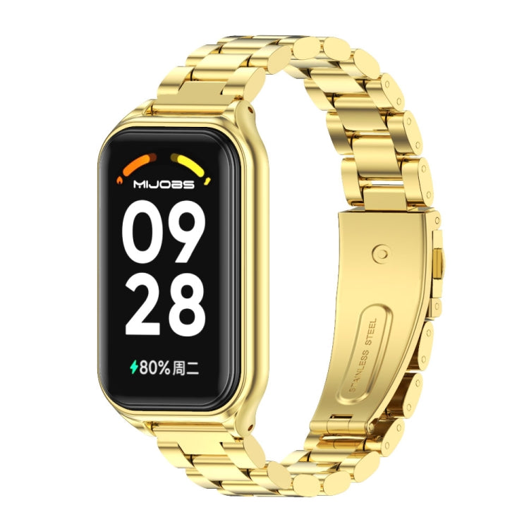 Mijobs Metal Shell + Three-Bead Stainless Steel Watch Band, For Xiaomi Smart Band 8 Active / Redmi Band 2