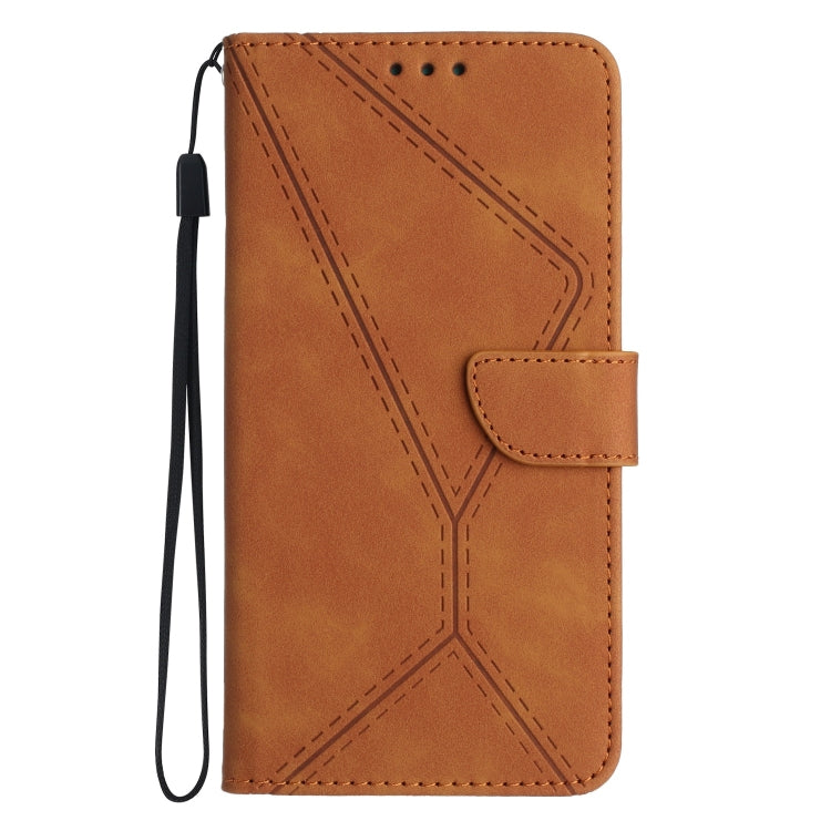 For iPhone 13 Pro Max Stitching Embossed Leather Phone Case(Brown)