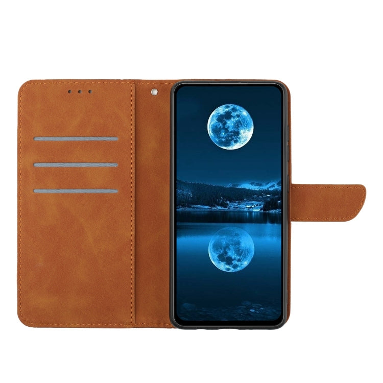 For iPhone 13 Pro Max Stitching Embossed Leather Phone Case(Brown)