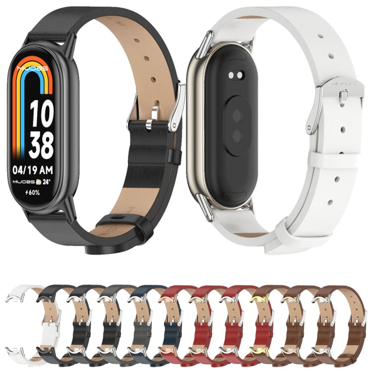 Mijobs Mikrofasern-PU-Lederarmband für Xiaomi Smart Band 10 / 9 / 8