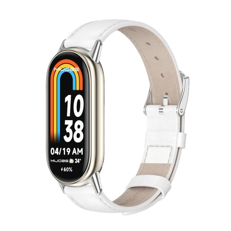 Mijobs Echtleder-Uhrenarmband, für Xiaomi Smart Band 10 / 9 / 8