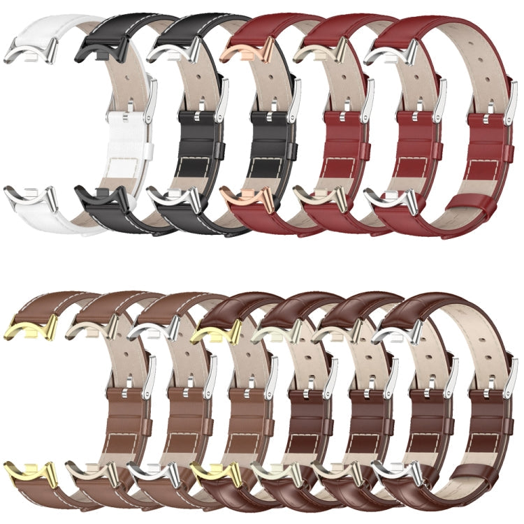 Mijobs Echtleder-Uhrenarmband, für Xiaomi Smart Band 10 / 9 / 8