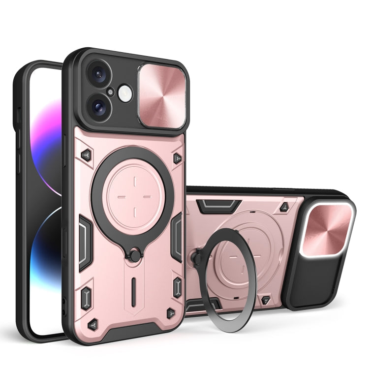 CD Texture Sliding Camshield Magnetic Holder Phone Case, For iPhone 16, For iPhone 15 Pro Max, For iPhone 15 Pro, For iPhone 15 Plus