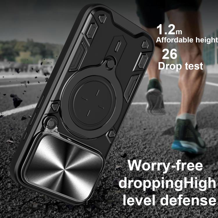 CD Texture Sliding Camshield Magnetic Holder Phone Case, For iPhone 17e / 16e, For iPhone 17 Pro Max, For iPhone 17 Pro, For iPhone 17