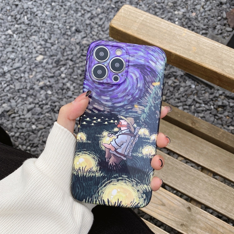 Oil Painting Pattern Glossy PC Phone Case, For iPhone 15 Pro Max, For iPhone 15 Pro, For iPhone 15 Plus, For iPhone 15, For iPhone 14 Plus, For iPhone 14
