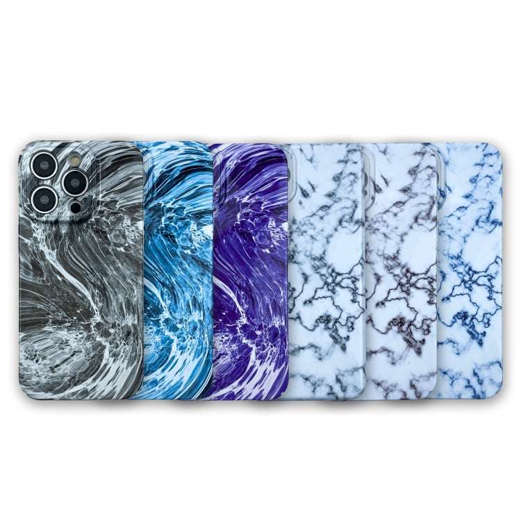 For iPhone 14 Marble Pattern Phone Case(Black White)