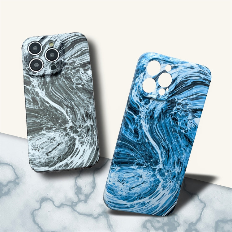 For iPhone 14 Pro Max Marble Pattern Phone Case(Purple White)
