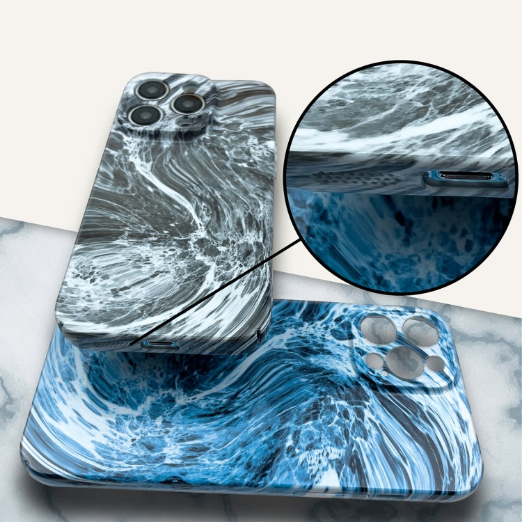 For iPhone 14 Pro Max Marble Pattern Phone Case(Purple White)