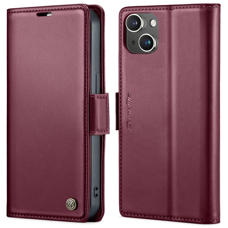 CaseMe 023 Butterfly Buckle Litchi Texture RFID Anti-theft Leather Phone Case, For iPhone 15 Pro Max, For iPhone 14, For iPhone 14 Plus, For iPhone 15 Pro