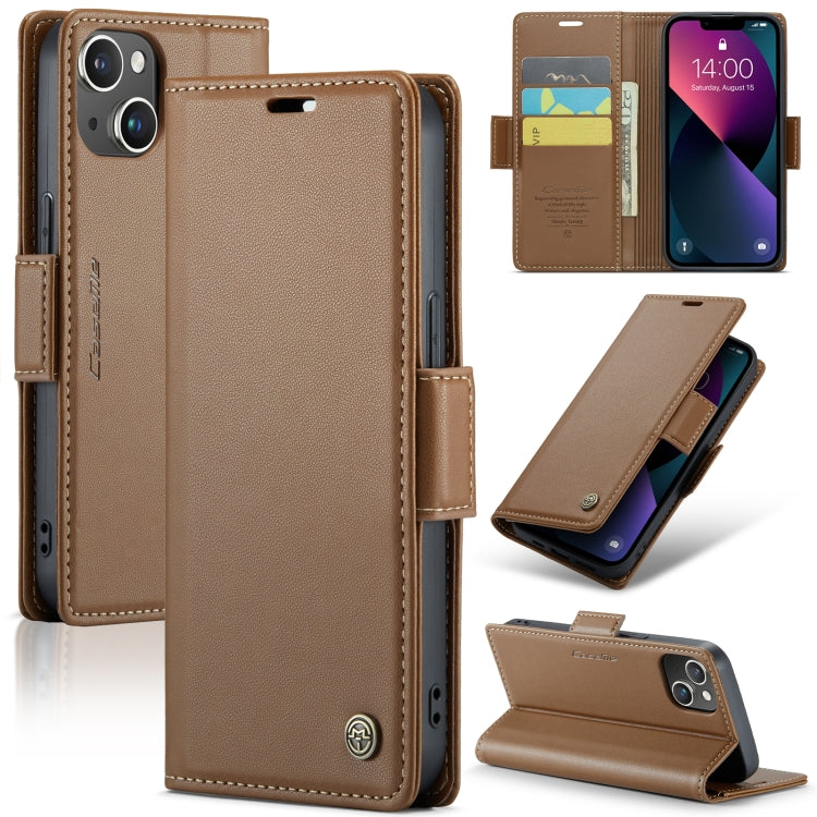 CaseMe 023 Butterfly Buckle Litchi Texture RFID Anti-theft Leather Phone Case, For iPhone 15 Pro Max, For iPhone 14, For iPhone 14 Plus, For iPhone 15 Pro
