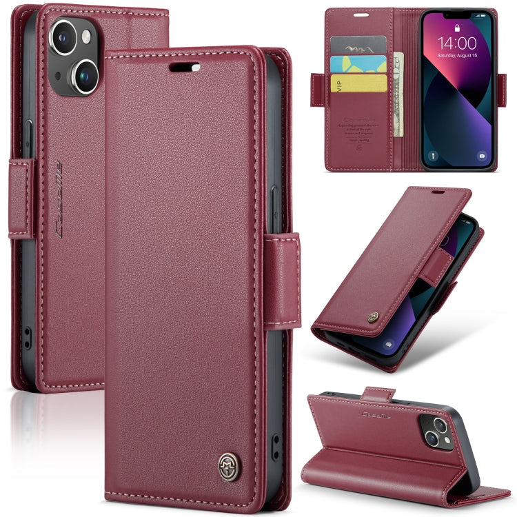 CaseMe 023 Butterfly Buckle Litchi Texture RFID Anti-theft Leather Phone Case, For iPhone 15 Pro Max, For iPhone 14, For iPhone 14 Plus, For iPhone 15 Pro