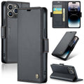 CaseMe 023 Butterfly Buckle Litchi Texture RFID Anti-theft Leather Phone Case, For iPhone 14 Pro, For iPhone 15 Plus, For iPhone 15, For iPhone 14 Pro Max