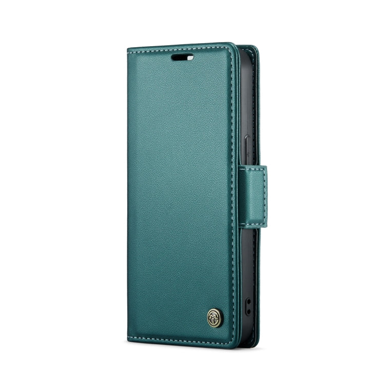 For iPhone 13 mini CaseMe 023 Butterfly Buckle Litchi Texture RFID Anti-theft Leather Phone Case(Pearly Blue)