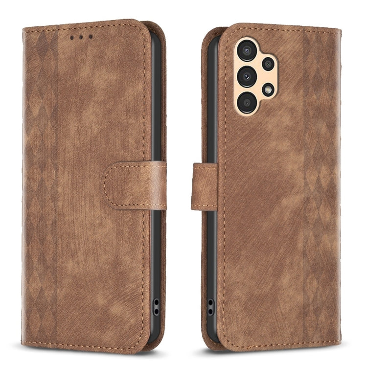Plaid Embossed Leather Phone Case, For Samsung Galaxy A14 4G/5G, For Samsung Galaxy A22 4G, For Samsung Galaxy A23, For Samsung Galaxy A24 4G