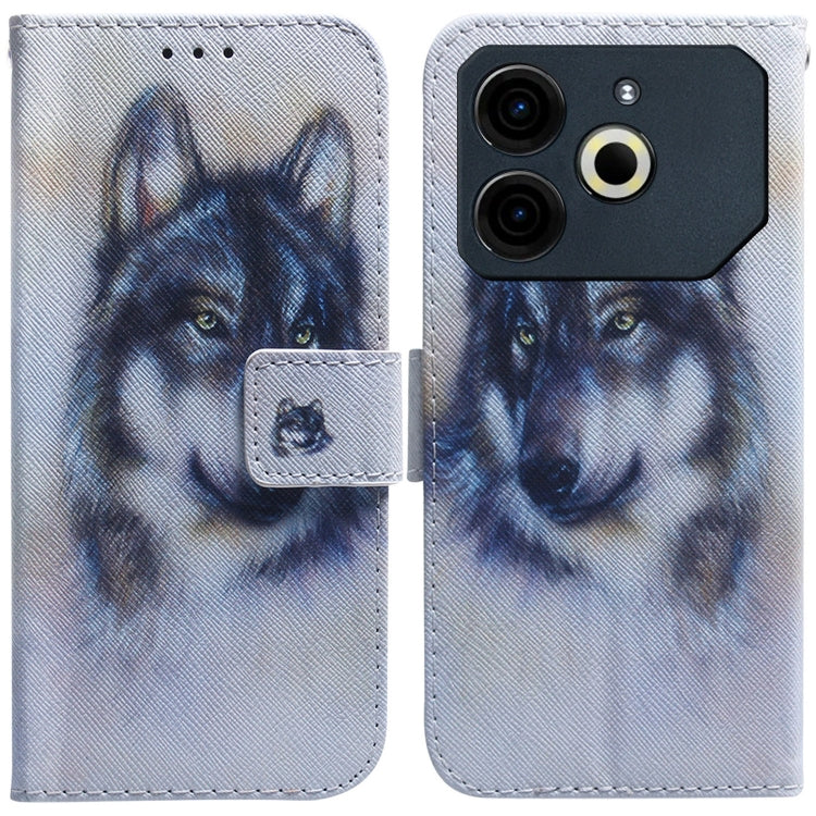 Coloured Drawing Flip Leather Phone Case, For Tecno Pova 6 Neo, For Tecno Pova 6 Pro / Pova 6
