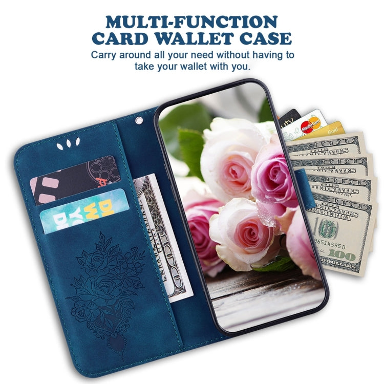 Butterfly Rose Embossed Leather Phone Case, For Tecno Spark 10 / Spark 10C