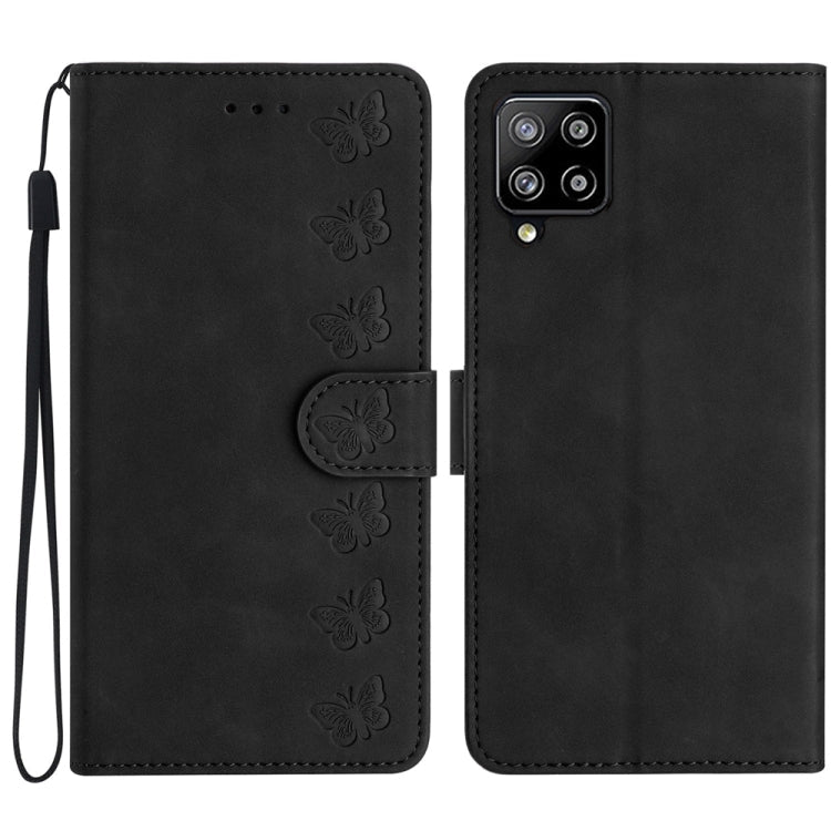 Seven Butterflies Embossed Leather Phone Case, For Samsung Galaxy A41, For Samsung Galaxy A42 5G, For Samsung Galaxy A50, For Samsung Galaxy A51
