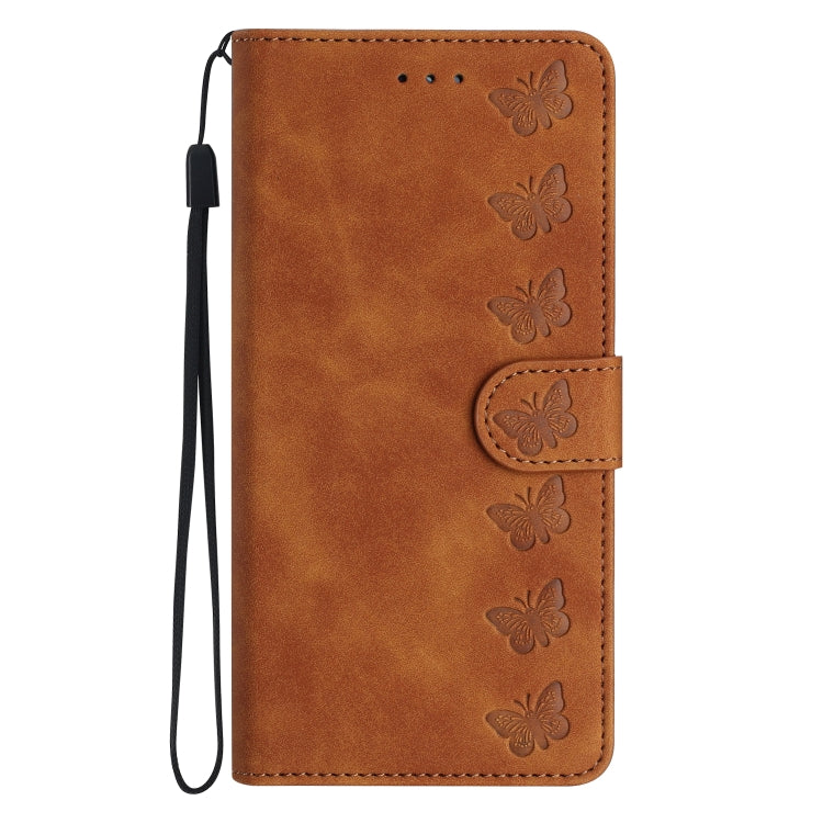 Seven Butterflies Embossed Leather Phone Case, For Samsung Galaxy A05, For Samsung Galaxy A10 / M10, For Samsung Galaxy A12 5G, For Samsung Galaxy A13 4G