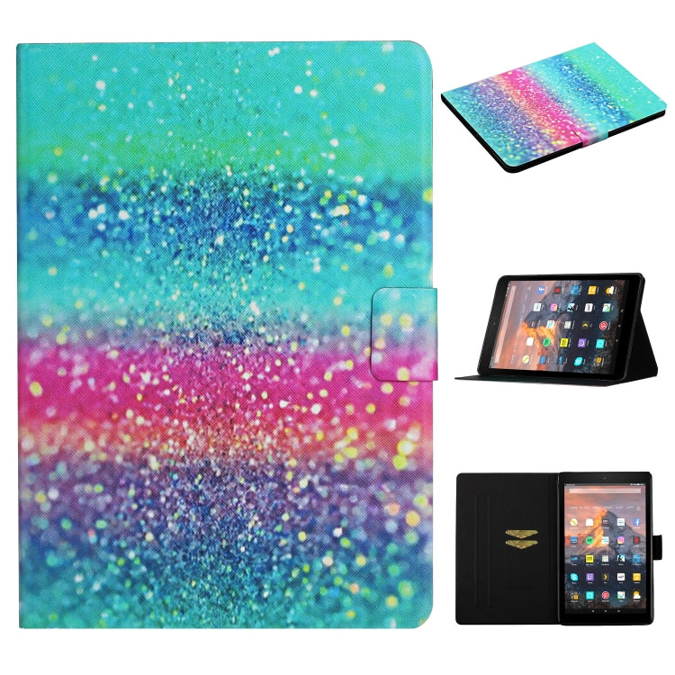 Colored Drawing Pattern Horizontal Flip Leather Case with Holder & Card Slots, For Amazon Kindle Fire HD7 (2019)