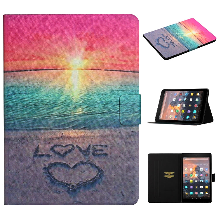 Colored Drawing Pattern Horizontal Flip Leather Case with Holder & Card Slots & Sleep / Wake-up Function, For Samsung Galaxy Tab S5e T720/T725, For Samsung Galaxy Tab S6 T860/T865, For Amazon Kindle Fire HD8 (2020), For Amazon Kindle Fire HD10 (2017)