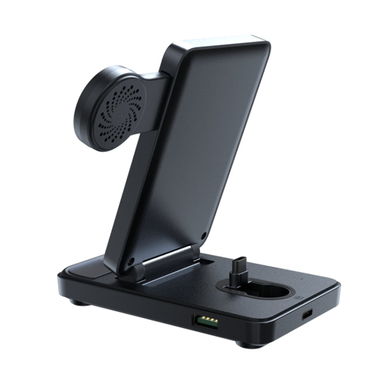 JOYROOM JR-WQS01 4 in 1 Wireless Charging Stand For Type-C Cellphone&Earphone / Samsung Watch Series(Black)