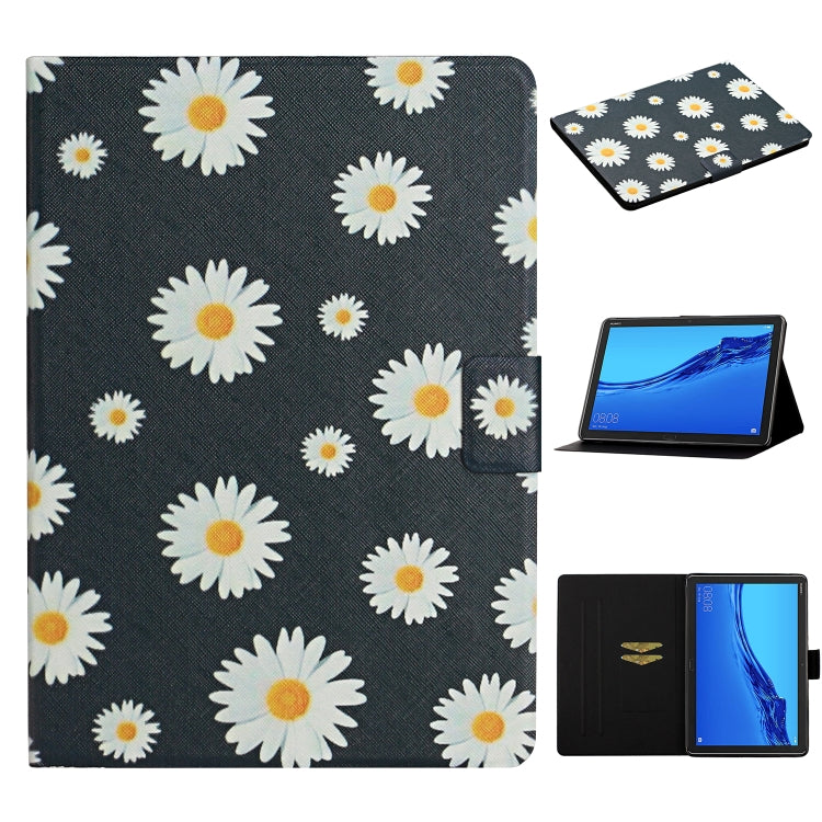 Lederhülle mit Blumenmuster und horizontaler Klappfunktion, mit Kartenfächern und Ständer, für Samsung Galaxy Tab A 8.0 2019, für Samsung Galaxy Tab A 10.1 (2019), für Samsung Galaxy Tab S5e T720, für Samsung Galaxy Tab S6 Lite